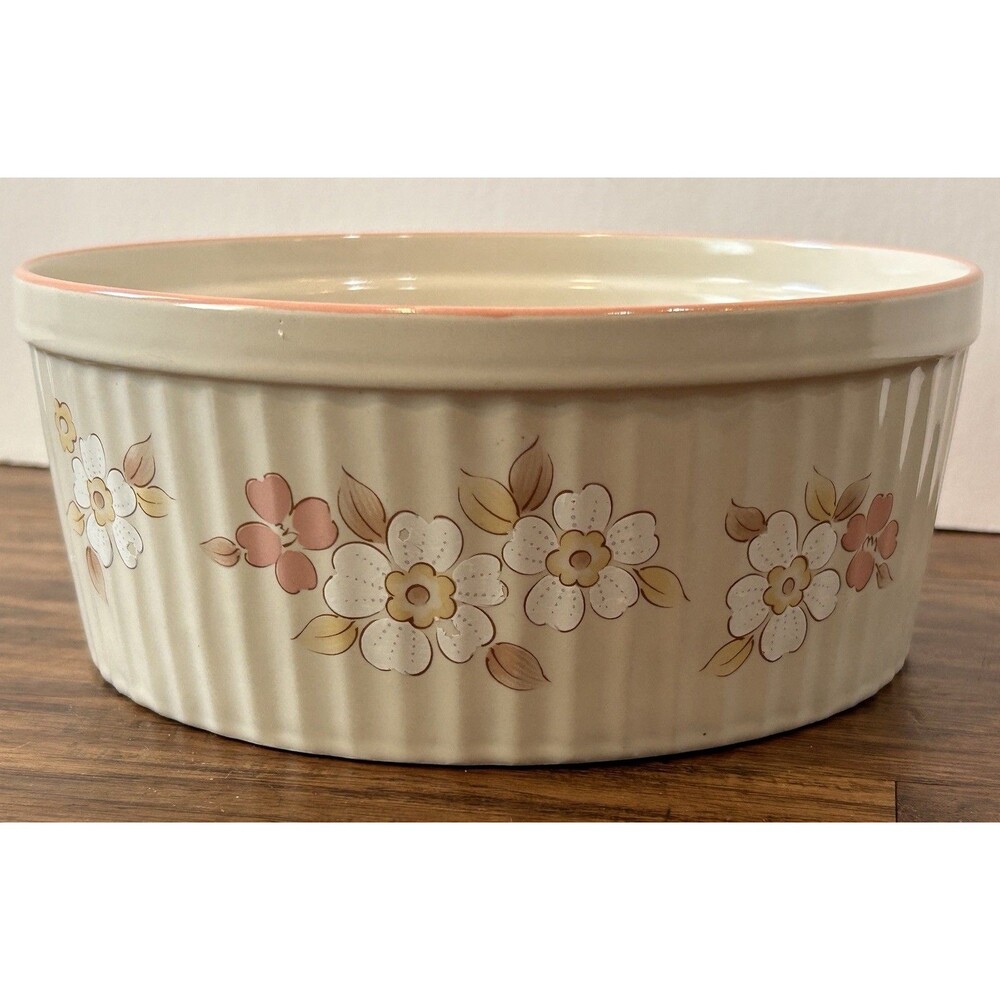 Chantilly Fleur De Bois 8" Round Stoneware Japan Baking / Casserole Dish Vintage